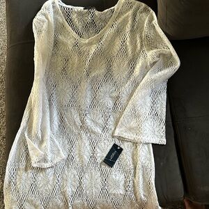 Size Large white swim cover up dress